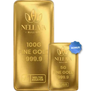 Bundling Nellava Bullion Gold 100g + 5g Gold Bar