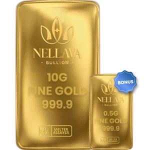 Bundling Nellava Bullion Gold 10g + 0.5g Gold Bar
