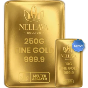 Bundling Nellava Bullion Gold 250g + 10g Gold Bar