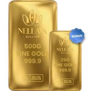 Bundling Nellava Bullion Gold 500g + 25g Gold Bar
