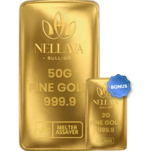 Bundling Nellava Bullion Gold 50g + 2g Gold Bar