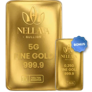 Bundling Nellava Bullion Gold 5g + 0.25g Gold Bar
