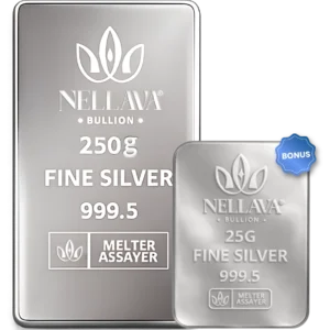 Bundling Nellava Bullion Silver Bar 250g + 25g Silver Bar