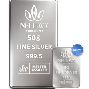 Bundling Nellava Bullion Silver Bar 50g + 5g Silver