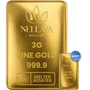Bundling Nellava Bullion Gold Bar 3g + 0.25g Gold