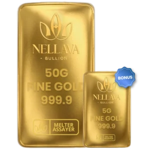 Bundling Nellava Bullion Gold Bar 50g + 5g Gold