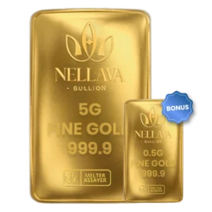 Bundling Nellava Bullion Gold Bar 5g + 0.5g Gold